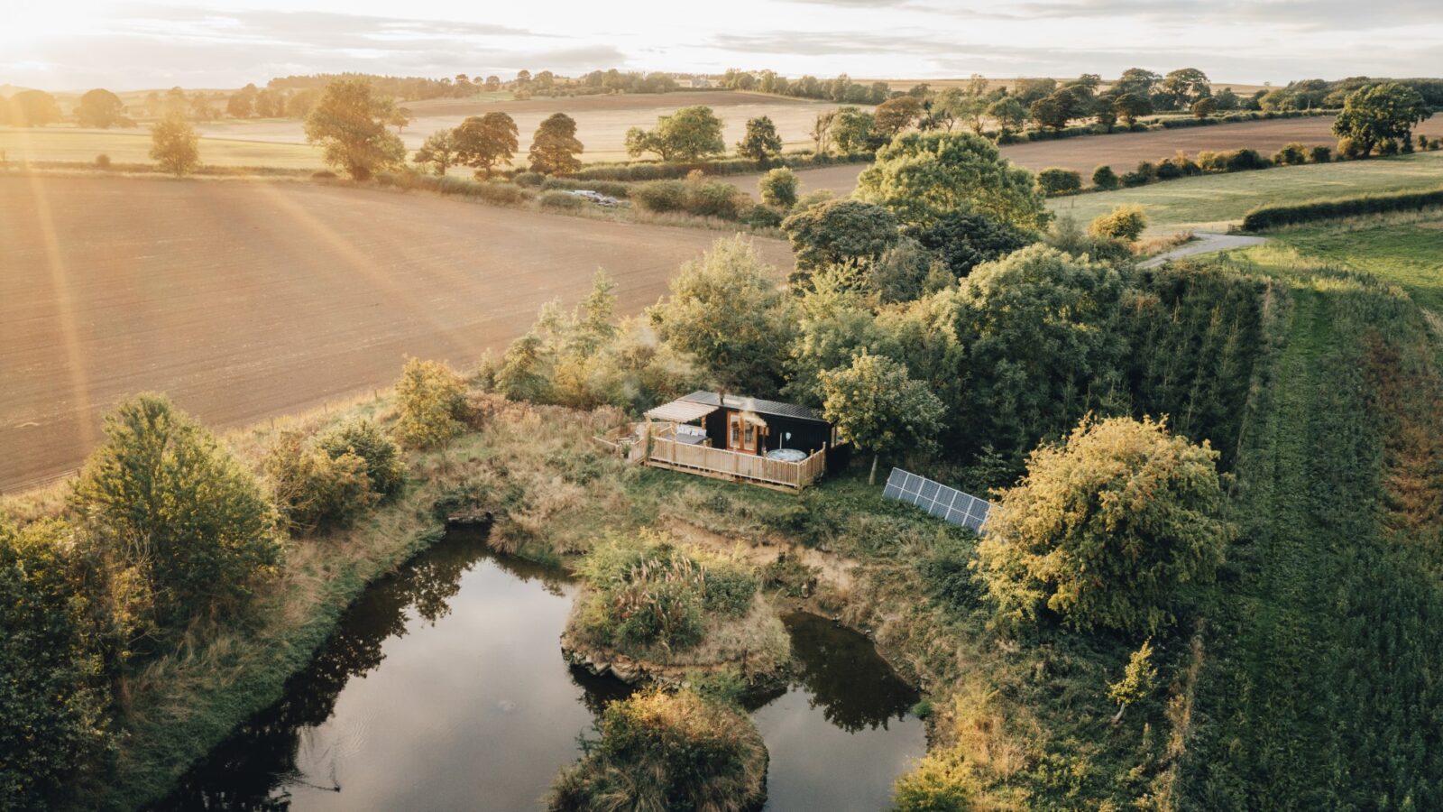 Duck Pond Cabin at East Farm Glamping | Romantic weekend Breaks with Hot Tub