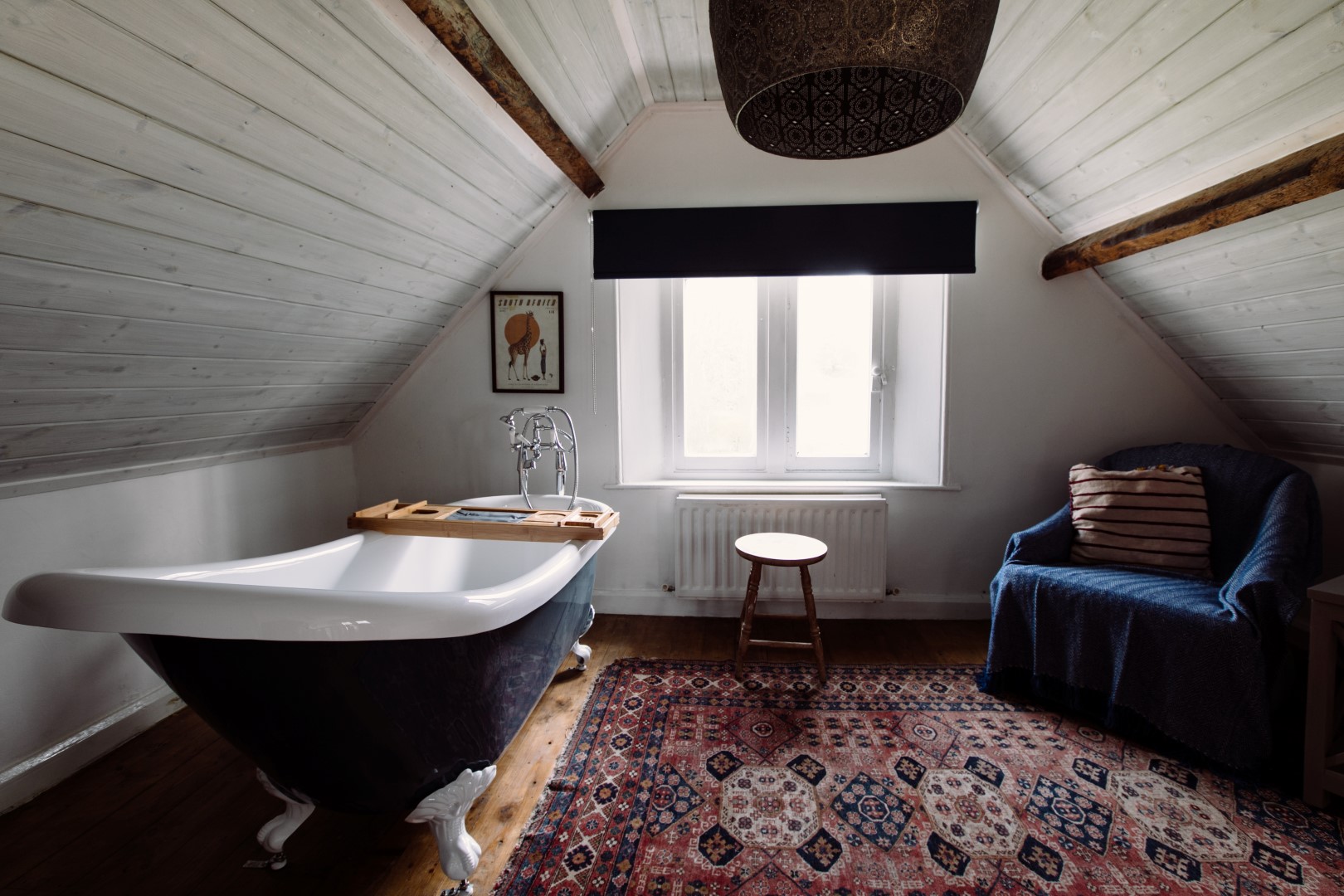 Romantic freestanding bath at Top Lodge - Netherby Estate perfect for a minimoon in the UK