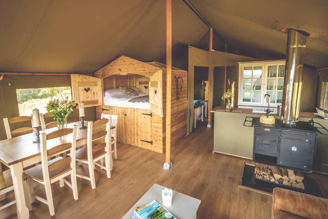 The Safari Tent at pennard Farm group getaways UK