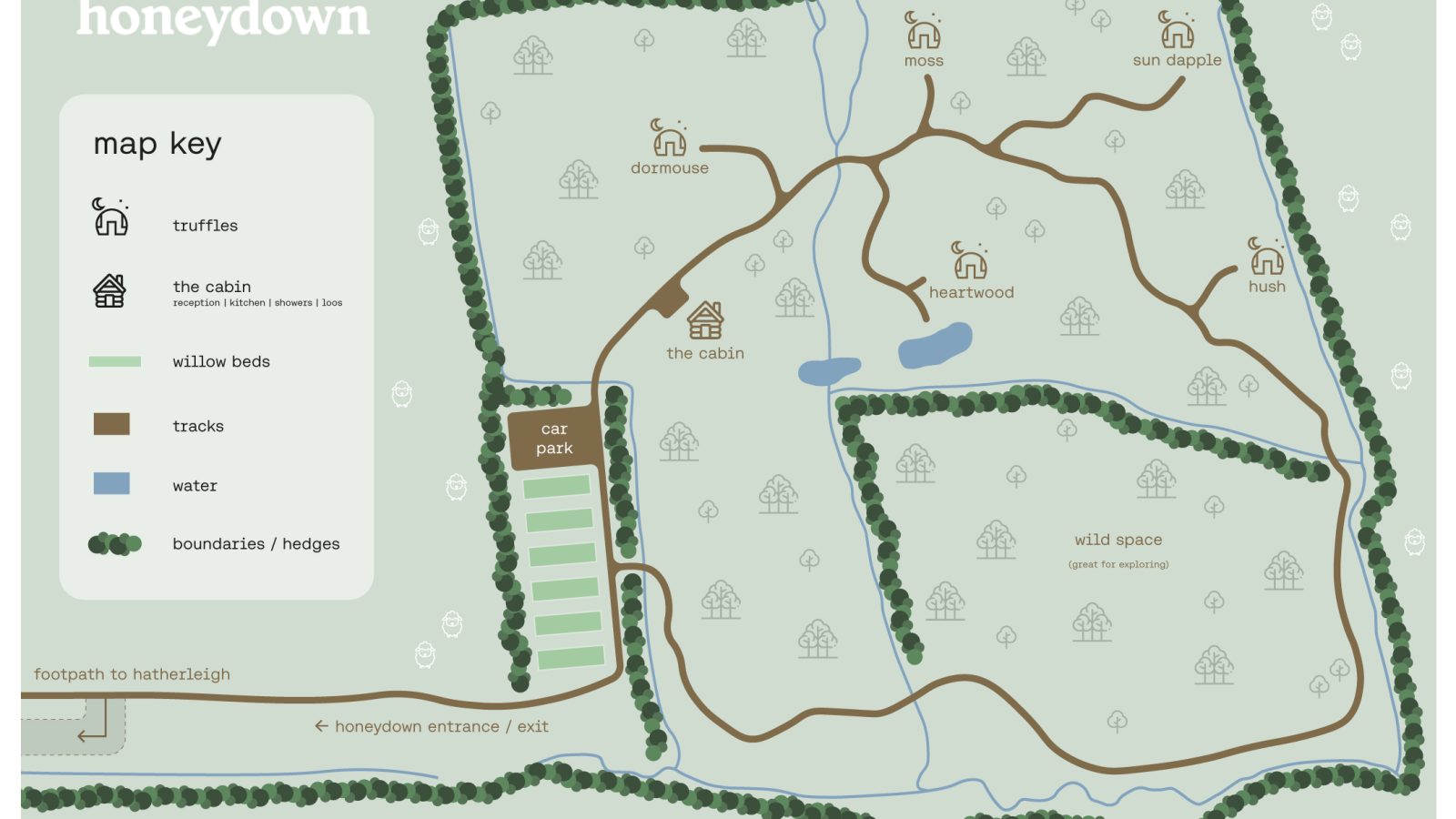 Floor plan-style map of a rural area labeled 