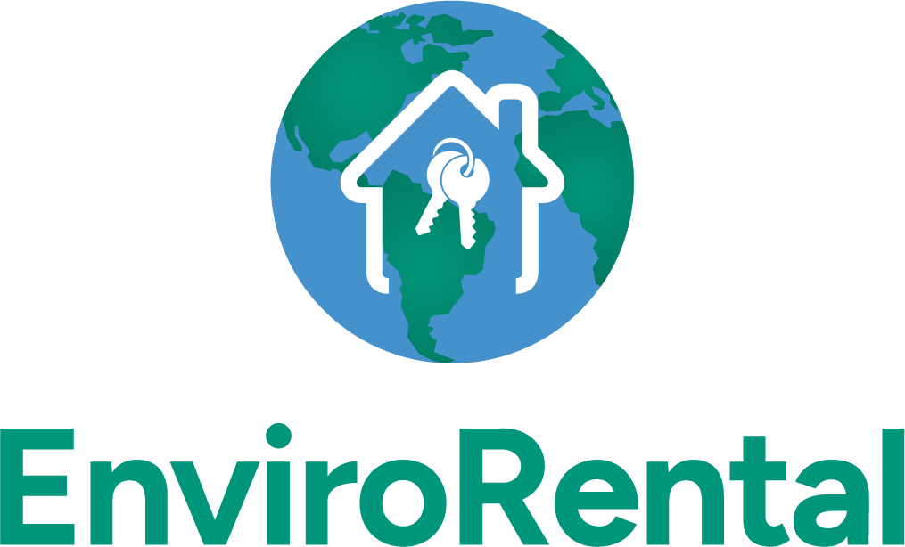 Logo of EnviroRental featuring a house and key symbol over a globe graphic, capturing our commitment to global property advertising.