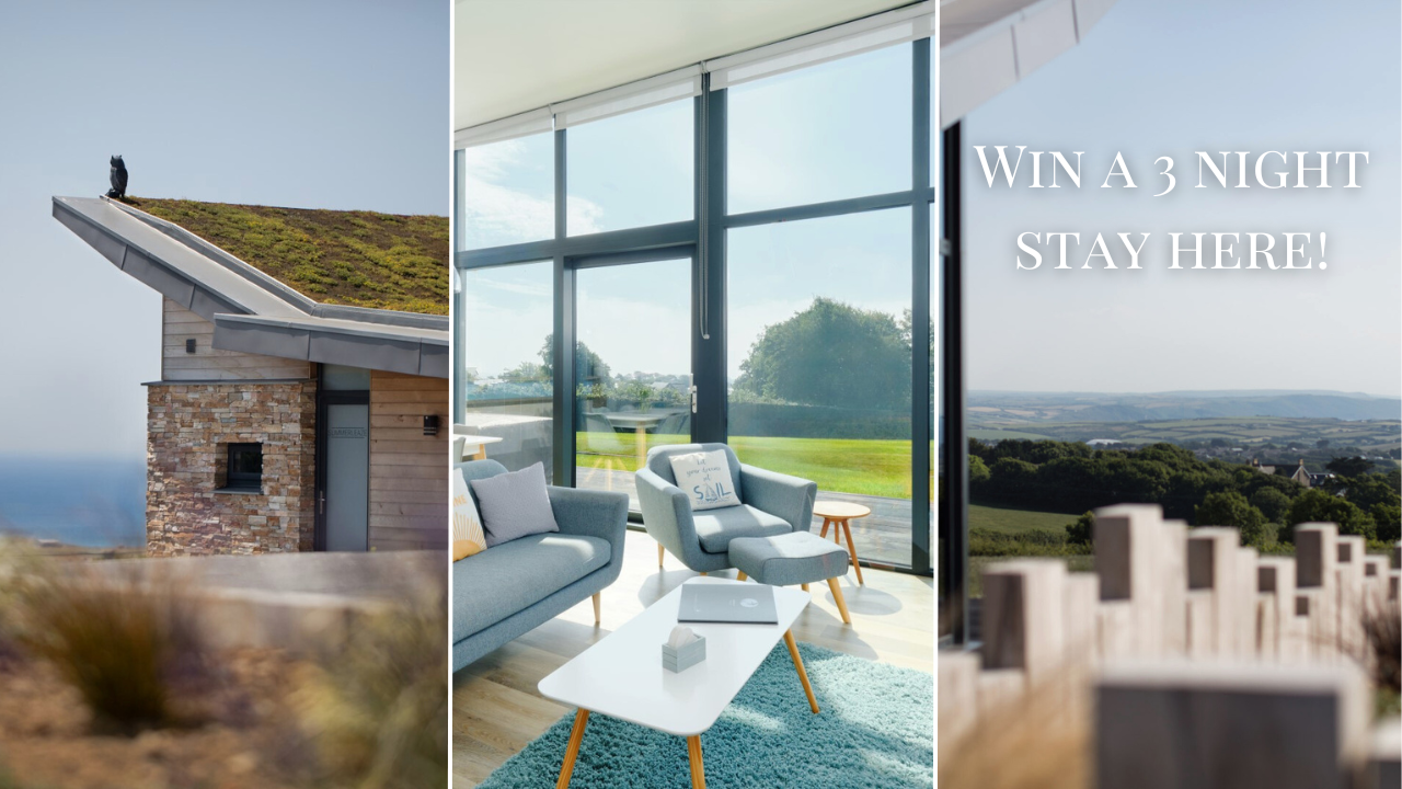 Modern coastal home with large windows and scenic views, offering a 3-night #UKGiveaway to wander and explore.
