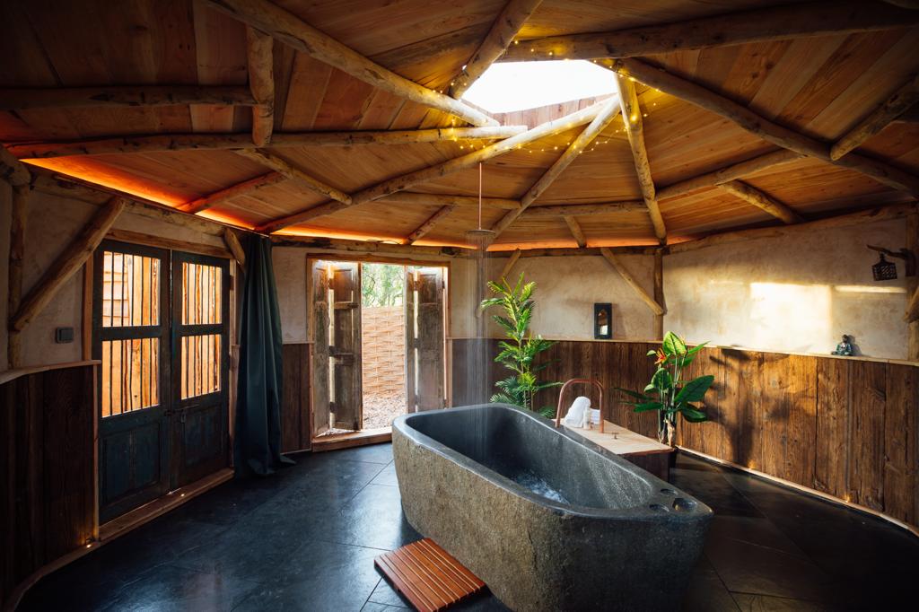 The bath house at The Orchard at Fenny Castle